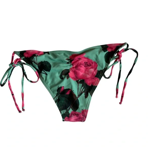 Beach Riot Women's Rose Floral String Bikini Swimsuit Bottoms Womens Small NEW - Picture 2 of 5